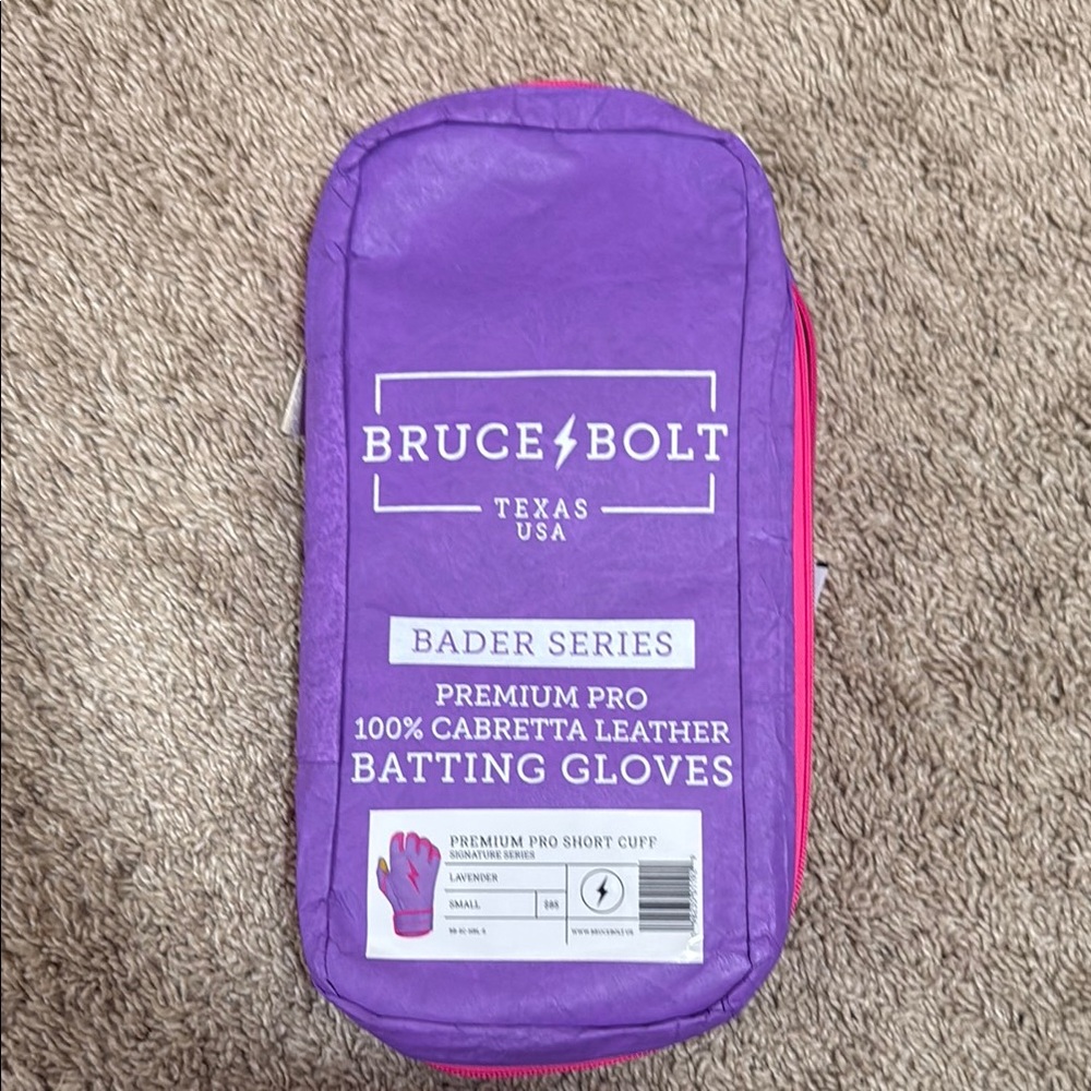 Bruce Bolt Purple and Pink Batting Gloves